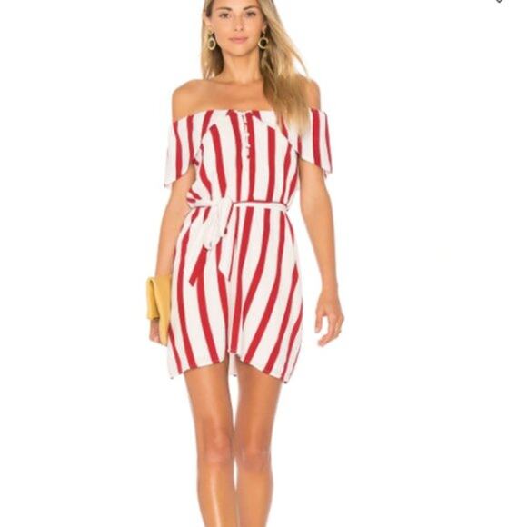House of Harlow x Revolve Lark Dress Carmine Red White Striped Women Small - Picture 1 of 14